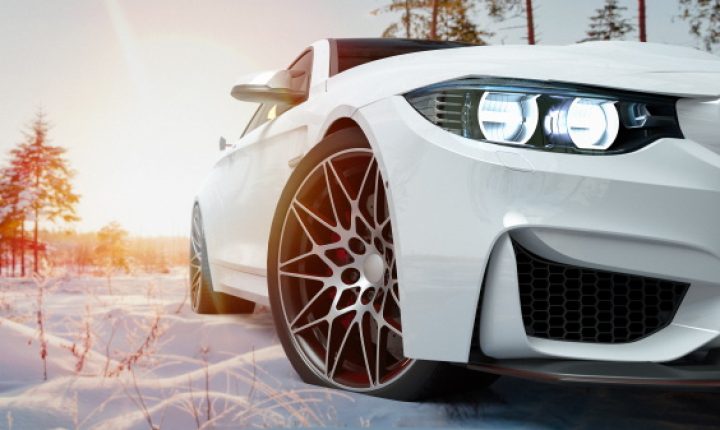 car with paint protection film in winter